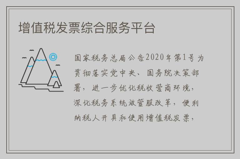 增值税发票综合服务平台