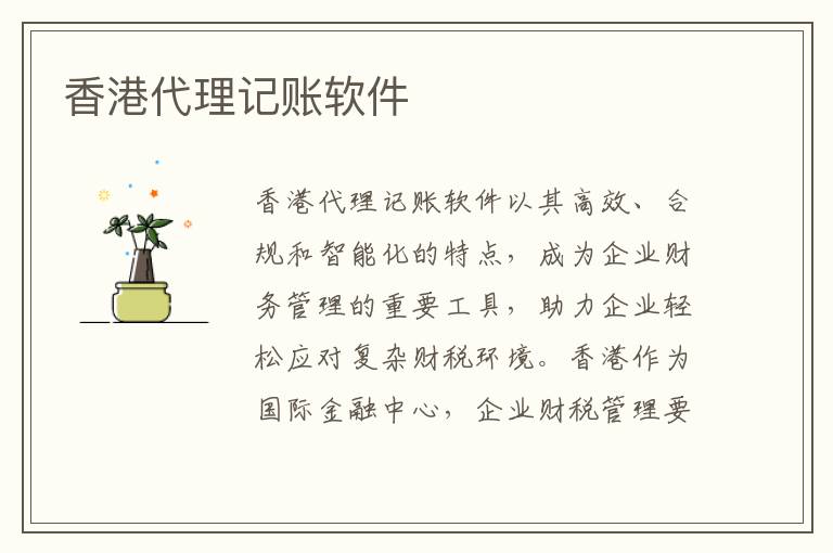 香港代理记账软件