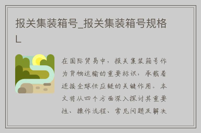 报关集装箱号_报关集装箱号规格L