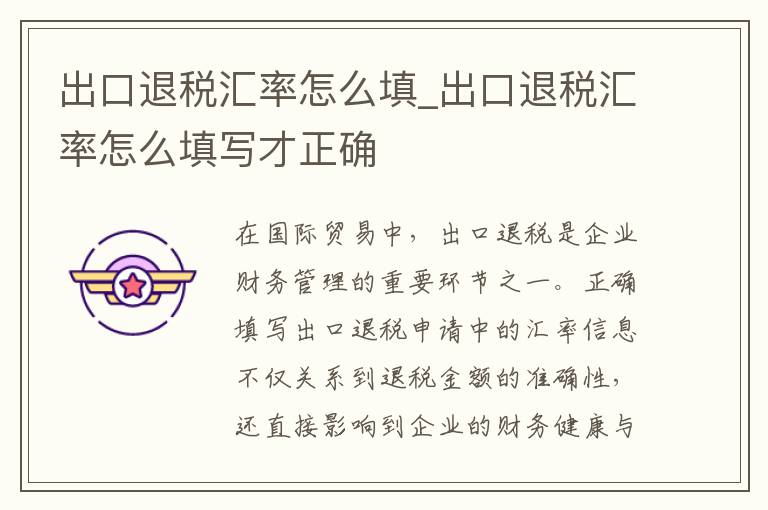 出口退税汇率怎么填_出口退税汇率怎么填写才正确